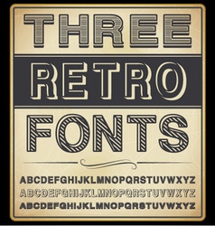 Set of Three Vintage Fonts vector image