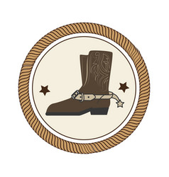 Cowboy boots wild west vector image
