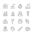 Camping Hiking Nature Outdoor Activities icons vector image