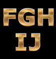 Gold Letters Set F-J vector image