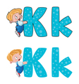 Letter K kid vector image