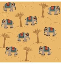 Indian pattern with elephant vector image