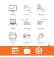 Printer wi-fi router and projector icons vector image