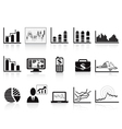 Black business charts icon vector image