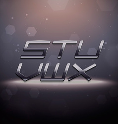 Metallic Movie Trailer Font from S to X vector image