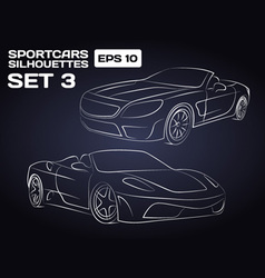 Sport cars silhouettes vector image