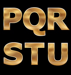 Gold Letters Set P-U vector image