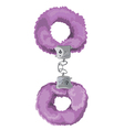 Violet sexual toy handcuffs vector image