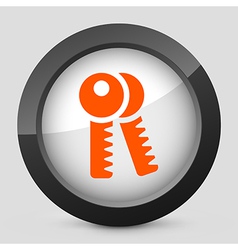 Orange and gray elegant glossy icon vector image