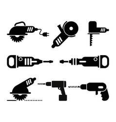 Electric Tools icon set vector image
