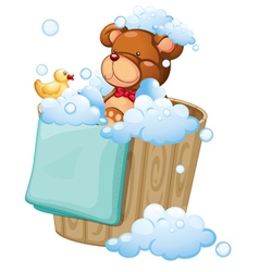 A bear taking a bath vector image