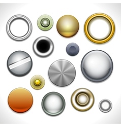 Metal buttons and rivets vector image