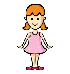 Cute girl wearing ballet costume Cute girl wearing ballet costume vector image