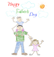 Happy fathers day card Happy fathers day card vector image