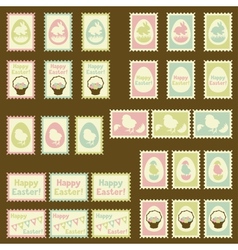 Happy Easter postage retro set vector image
