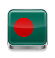Metal icon of Bangladesh vector image