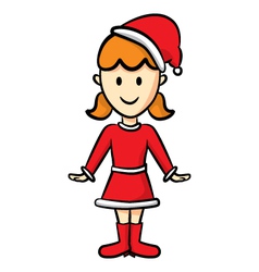 Cute girl wearing santa costume Cute girl wearing santa costume vector image