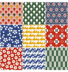 Seamless japanese style kimono pattern vector image
