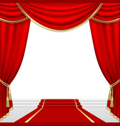 Theater stage with red curtain vector image