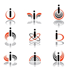 Design elements with letter i vector image