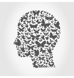 Butterfly a head vector image