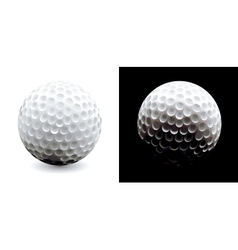 A close-up of a golf ball over dark background vector image