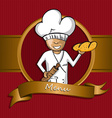 Baker chef cartoon badge menu design Baker chef cartoon badge menu design vector image