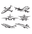 Collection of aircraft vector image