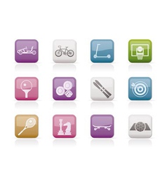 Sports equipment icons vector image