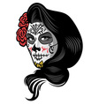 Girl wearing day of the dead make up style vector image