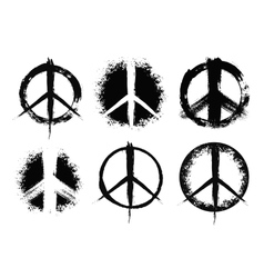 Pacifist peace symbols set painted Pacifist peace symbols set painted vector image