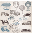 Set Vintage Transportation vector image