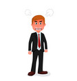 Angry businessman cartoon standing vector image