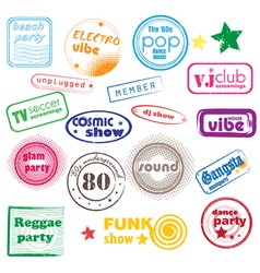 Club music stamps vector image