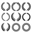Set from black laurel wreath vector image