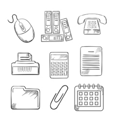 Sketched office and business icons Sketched office and business icons vector image