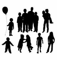 Children silhouettes vector image