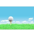 Golf ball on a tee simple golf background vector image
