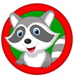 Cute raccoon cartoon posing vector image
