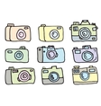 Hand Drawn Set of Cameras vector image