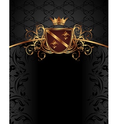 Gold vintage with heraldic elements - vector image
