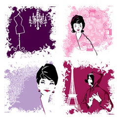 Retro fashion woman vector image