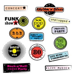 Retro music stamps vector image
