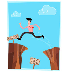 Crossing the cliff vector image