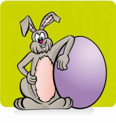 Easter bunny and egg vector image