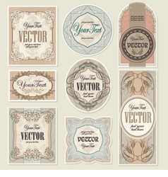 Vintage label set vector image