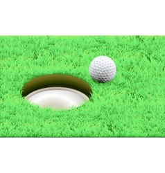 Golf ball on a tee simple golf background vector image
