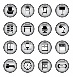 Furniture buttons vector image