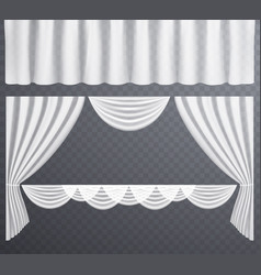 White transparent curtains open White transparent curtains open vector image