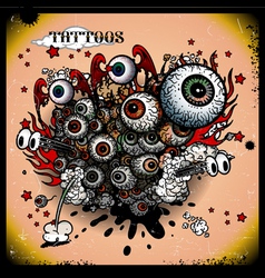 Tattoos eye explosion Tattoos eye explosion vector image